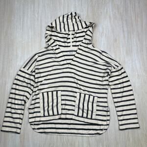 Madewell Striped Context Hoodie Pockets Hooded Casual Pullover Sweatshirt XS